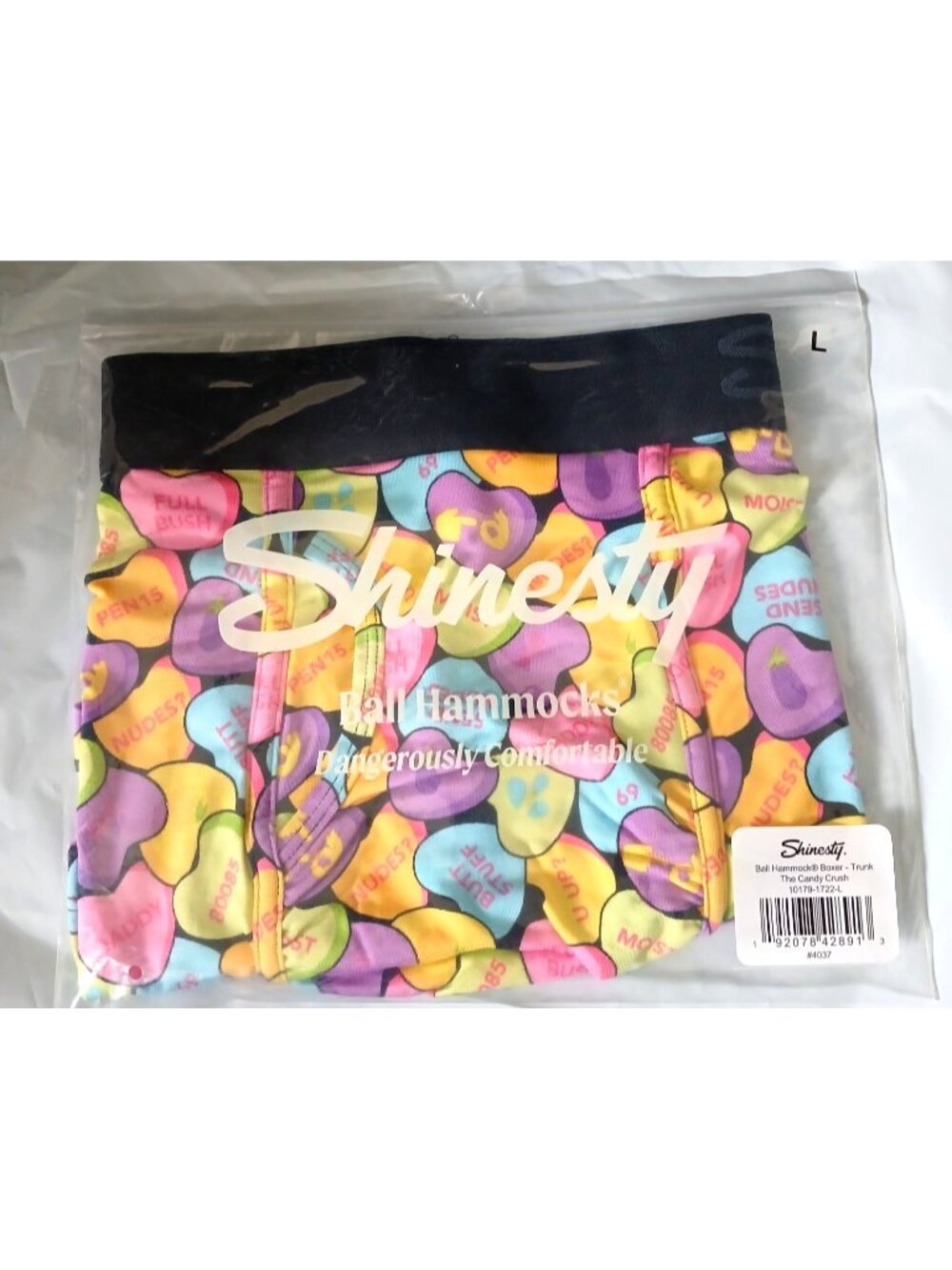 Shinesty Ball Hammock Boxer - Candy Crush, Standard Size L NEW